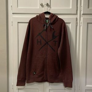 Hippytree Hoodie Sweatshirt - Mens L - Burgundy